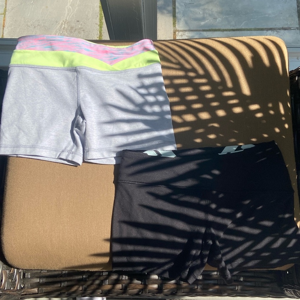 Lot of 2 ivivva spandex shorts size 12 girls. Good condition and reversible.